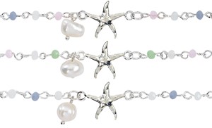 Beaded Anklet W/Starfish Pendant (B) Assorted