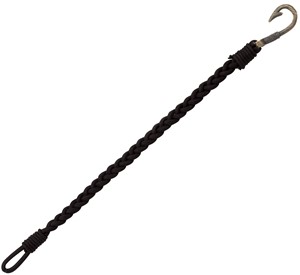 Fish Hook Black Braided Leather Bracelet