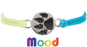 Stretch Bracelet with Bear Paw Mood Pendant