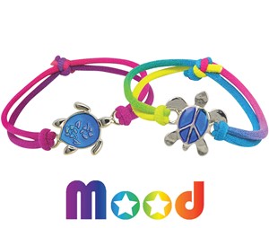 Sea Turtle Mood Pendant on Tie Dye Stretch Bracelet Assorted