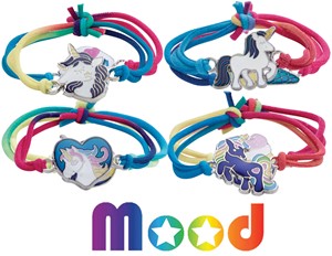 Assorted Unicorn Mood Bracelet on Stretch Tie Dye Cord Assorted
