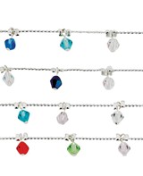 Facet Bead Silver Plated Anklet Assorted
