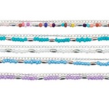 Seed Bead & Metal on 2 Strand Anklet (A) Assorted