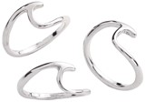 Silver Rhodium Plated Wave Ring Assorted Sizes 7-8-9