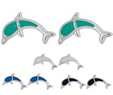 Enamel Dolphin Post Earring Assorted