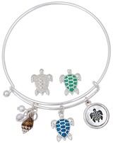 Enamel Sea Turtle With Shell & Sea Turtle Medallion Slide Bracelet Assorted