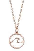 Small Circle Wave Rose Gold Pendant Necklace