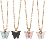 Butterfly Pendant On Gold Chain Necklace Assorted