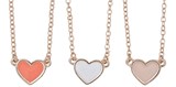 Rose Gold Enamel Heart Pendant Necklace Assorted