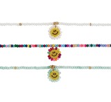 Seed Bead With Drop Smiley Face Anklet Assorted