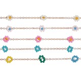 Mini Daisy Flower Rose Gold Chain Anklet Assorted