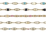 Gold Oval Chain With Clear Detail Anklet Assorted