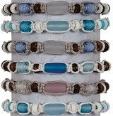 Glass Tube And Foil Slide Knot Adjustable Bracelet Assorted