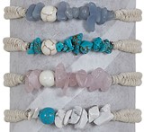 Chipped Stone With Howlite Bead Slide Knot Adjustable Bracelet Assorted