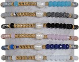 Facet And Gold Bead With Pearl Adjustable Slide Knot Bracelet Assorted