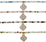 Crystal Mallory Cross Pendant With Facet Bead Necklace Assorted