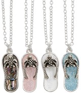 Flip Flop With Sea Turtle Strap Pendant Necklace Assorted
