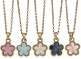 Mini Flower Pendant On Gold Chain Necklace Assorted