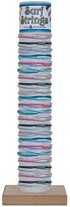 12-Strand Multi Color Wax Cord Adj Slide-Knot Bracelet (J) Asst'd W/Tube & Base