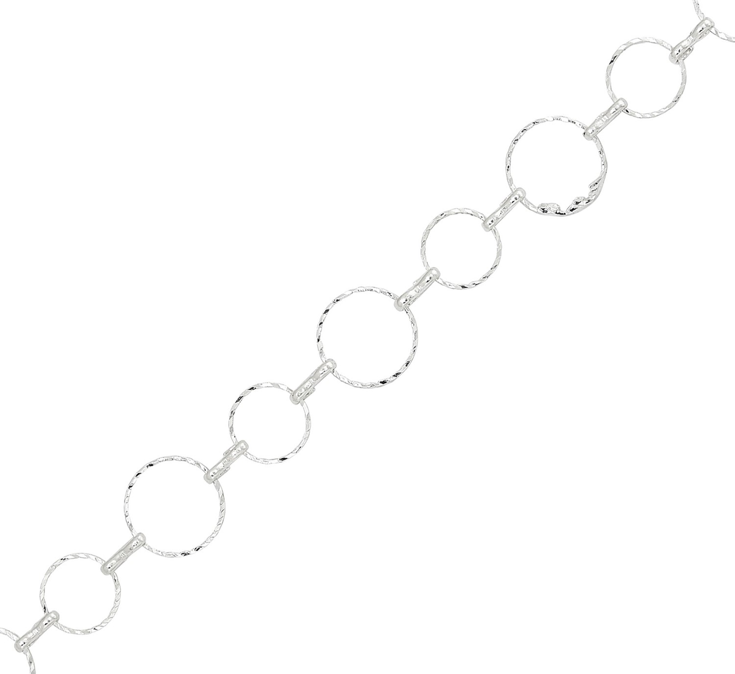 Diamond Cut Silver Plated O-Ring Anklet AK2023