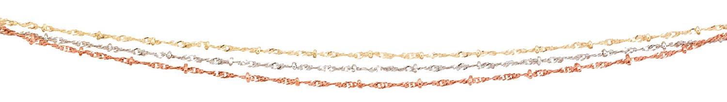 3-Strand Tri-Color Metal Anklet AK2130