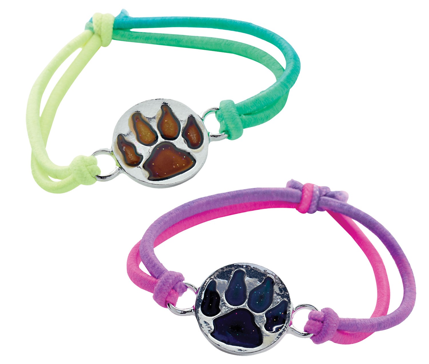 Stretch Bracelet with Bear Paw Mood Pendant BR1714