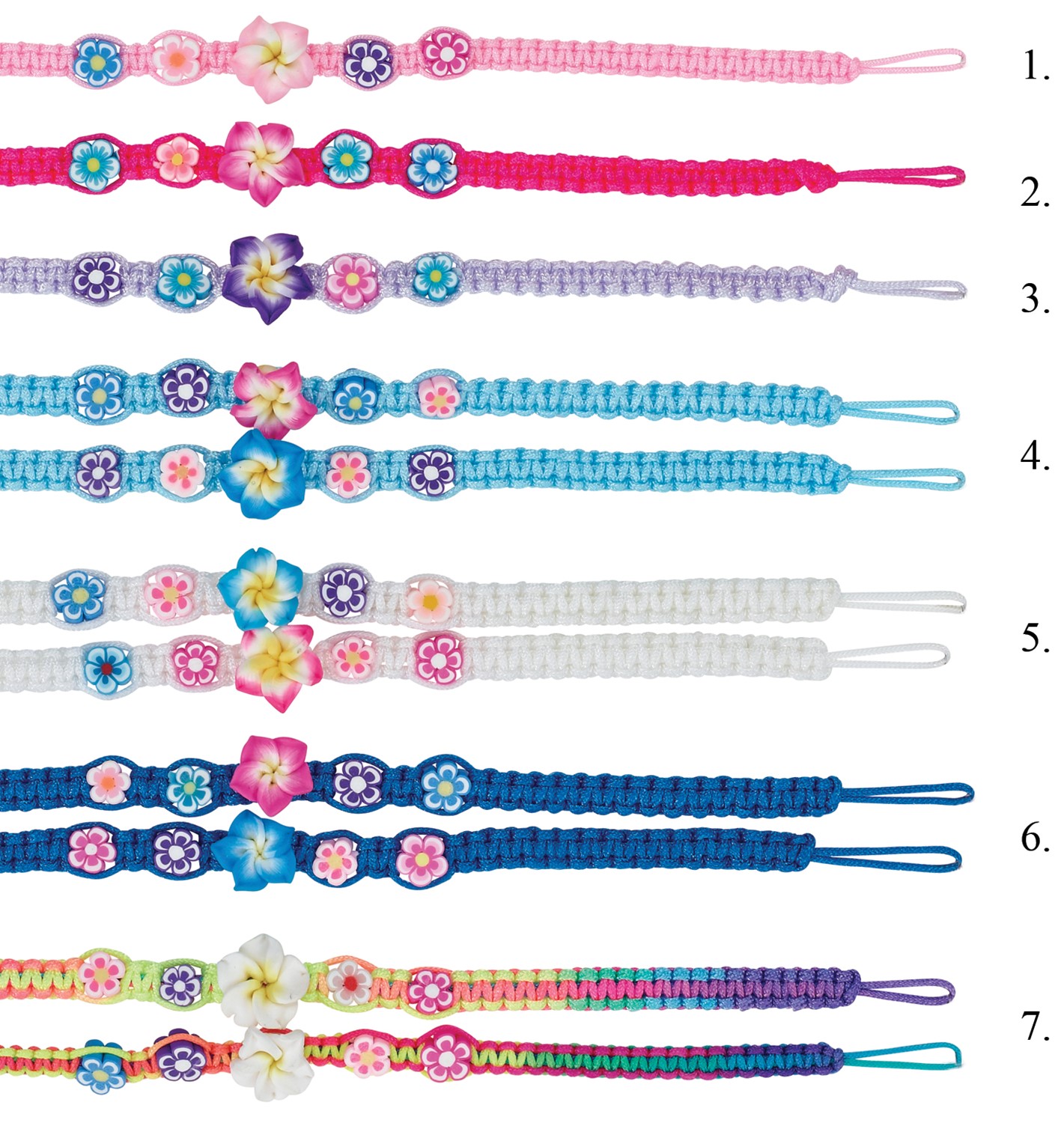 Fimo Flower Tie-On Bracelet/Anklet BR0045