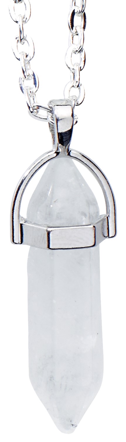 Crystal Point Pendant Necklace on Silver Chain NK6008