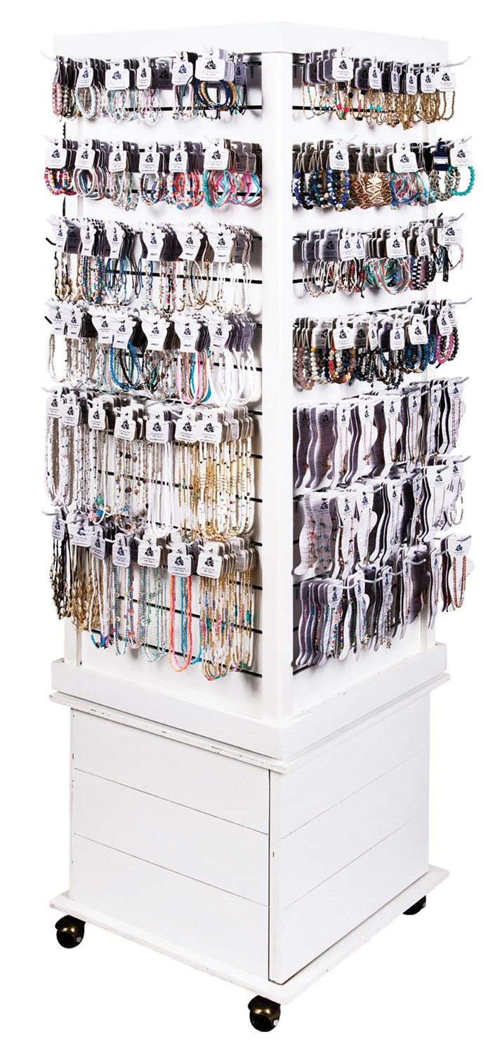 White Slat Oversized Floor Display (Does Not Include Merchandise) RK0106-OS