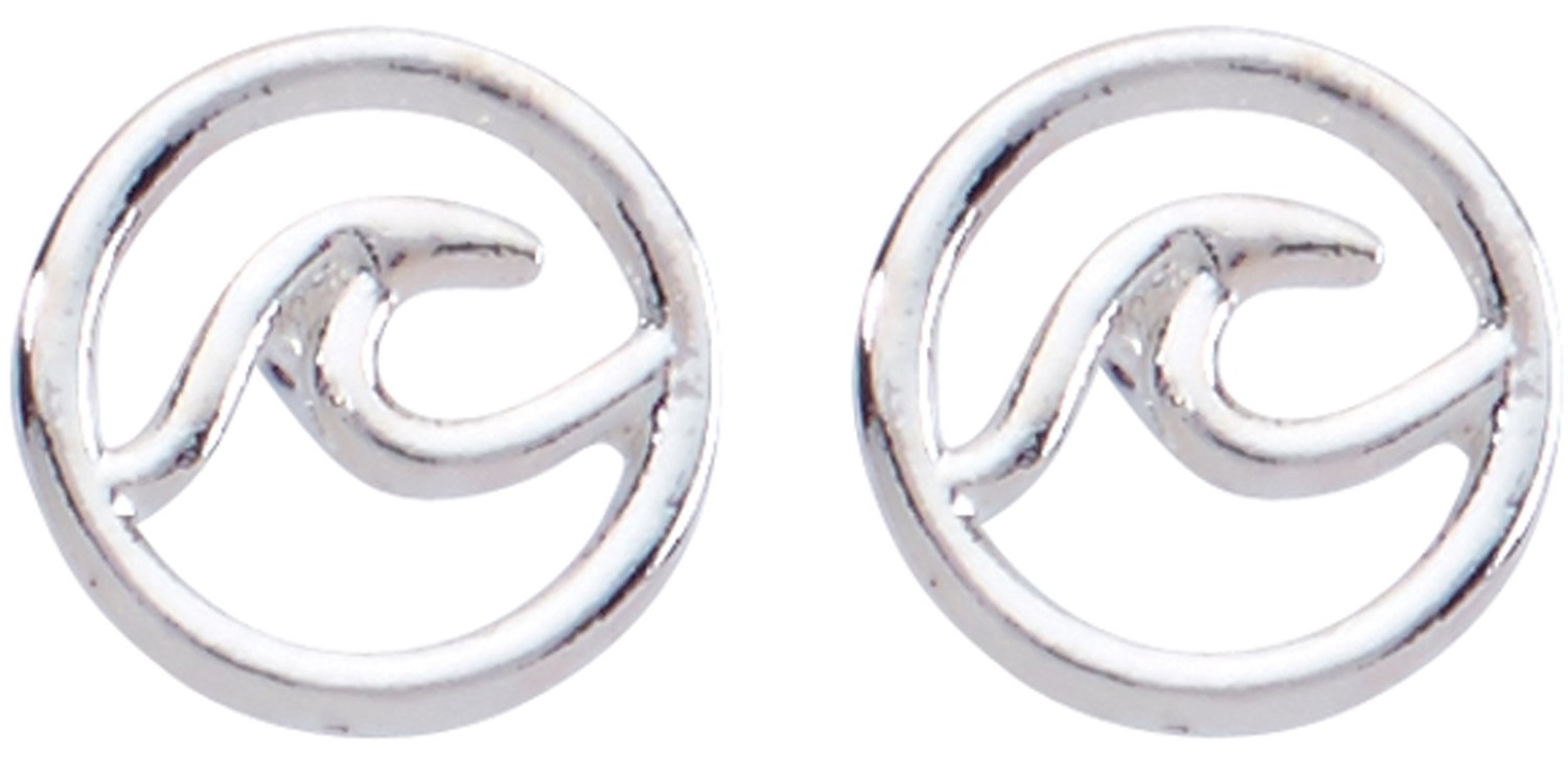 Small Circle Wave Pendant Post Earrings ER2034
