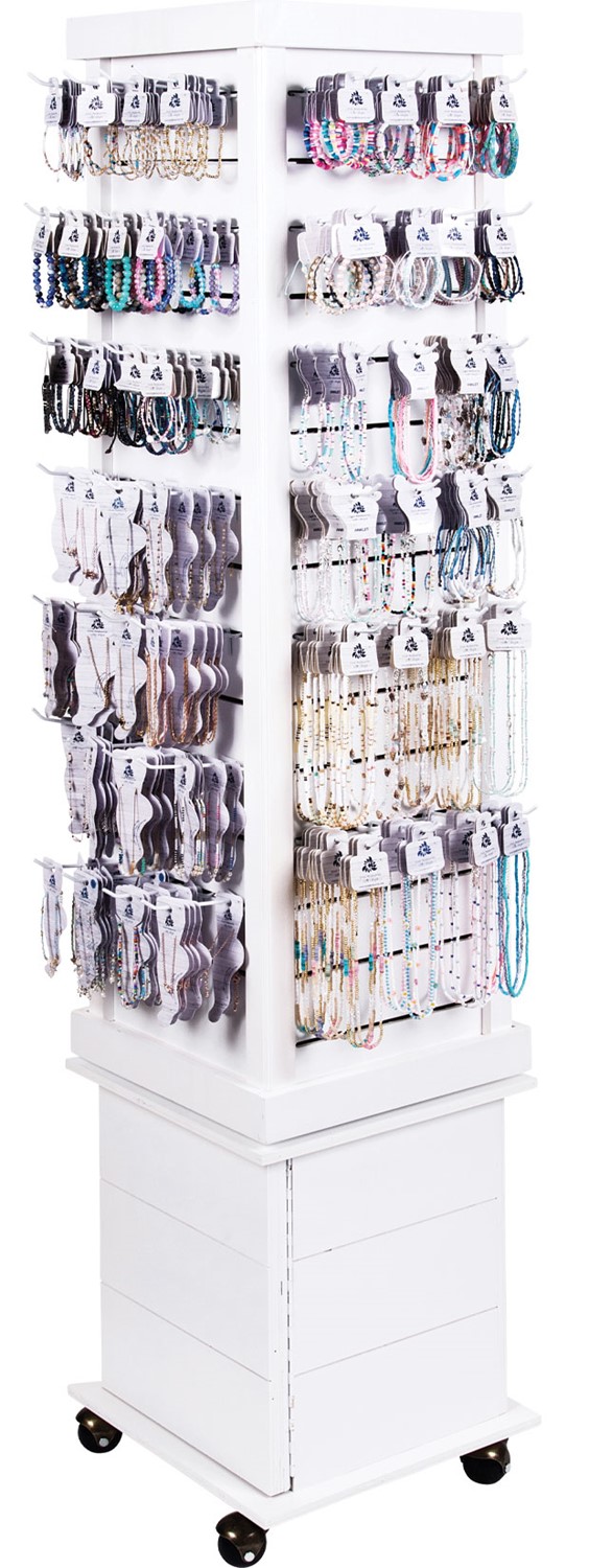 White Slat Regular Sized Floor Display (Does Not Include Merchandise) RK0105