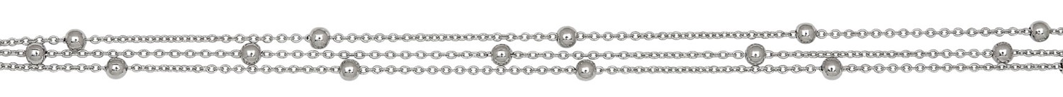 3-Strand Silver With Metal Ball Anklet AK2197