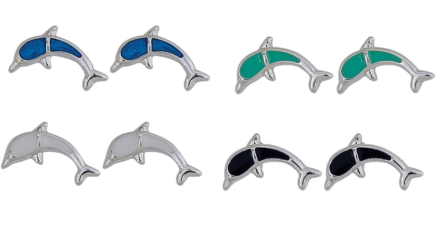 Enamel Dolphin Post Earring Assorted ER2039
