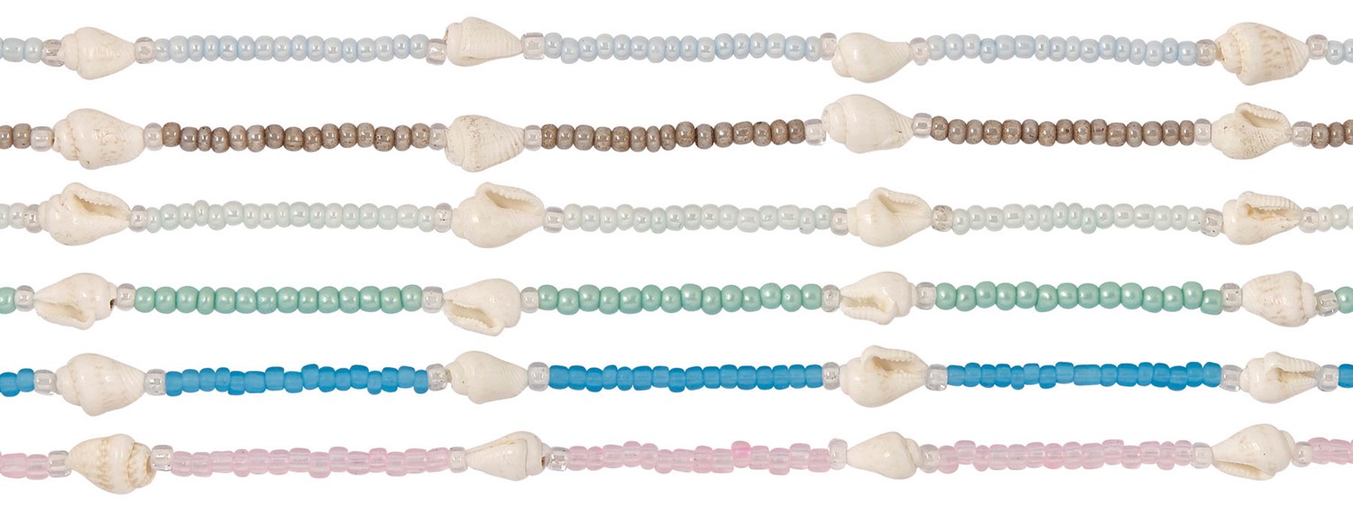 5-Nassau Shell And Seed Bead Anklet Assorted AK4243