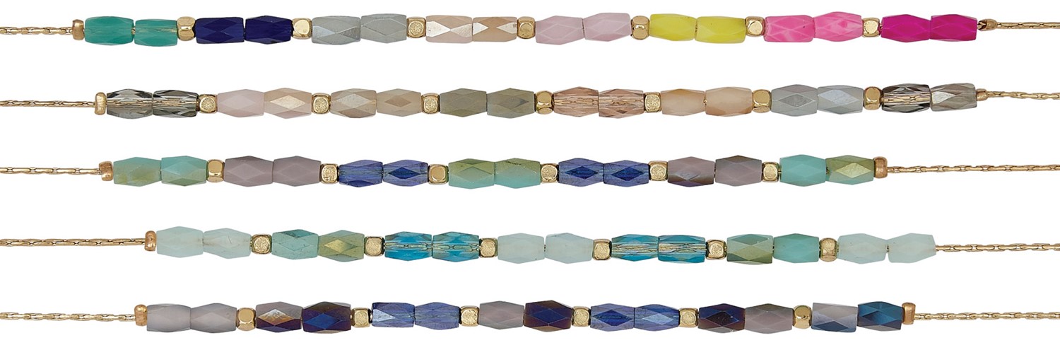 Iridescent Facet Bead Multi Color Anklet Assorted AK2394