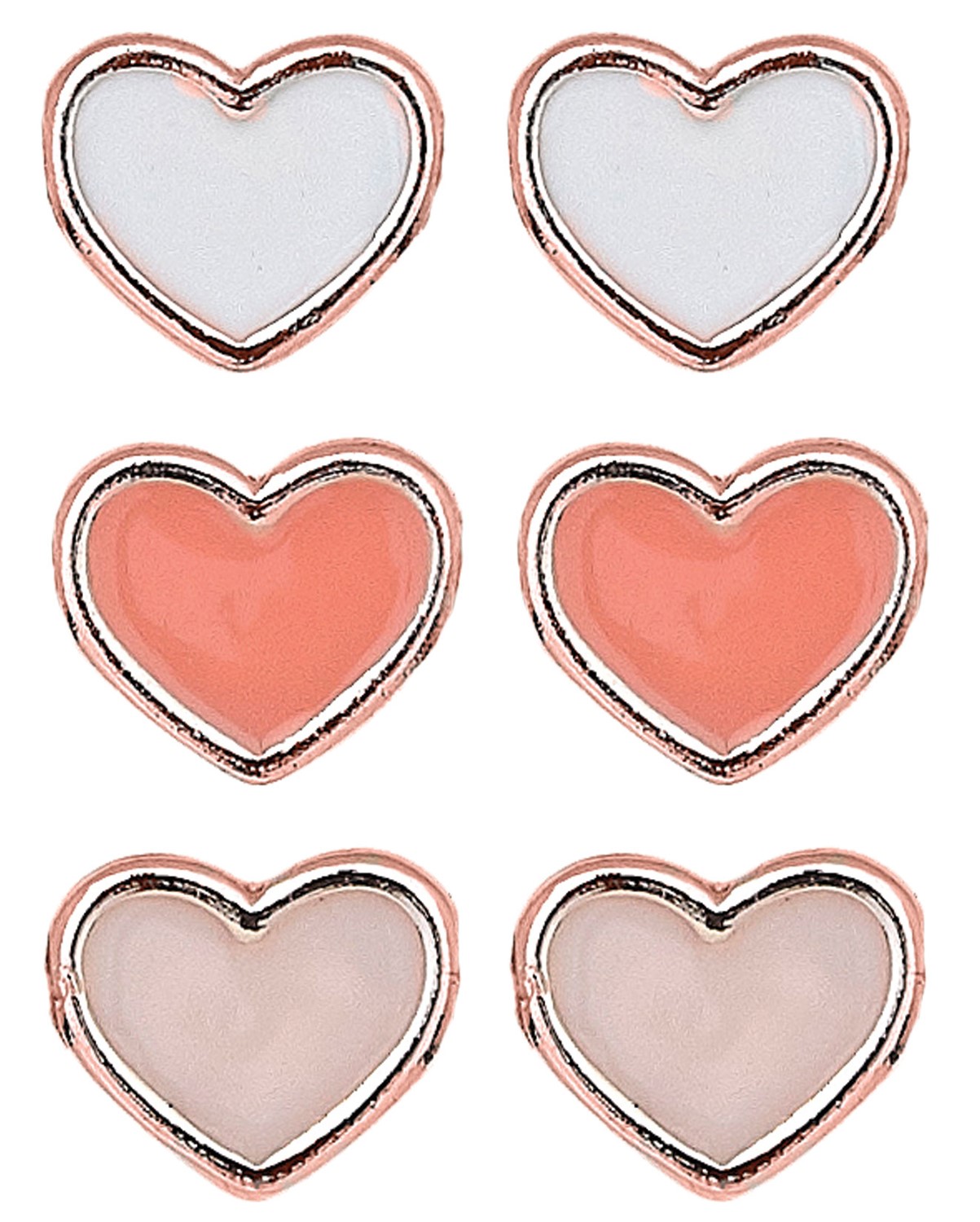 Rose Gold Enamel Heart Pendant Post Earrings Assorted ER2054