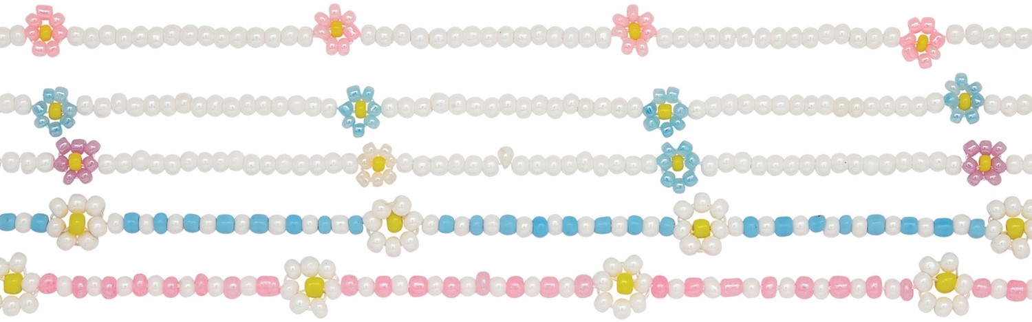 Colored Seed Bead & Daisy Flower Anklet (G) Assorted AK1795-G