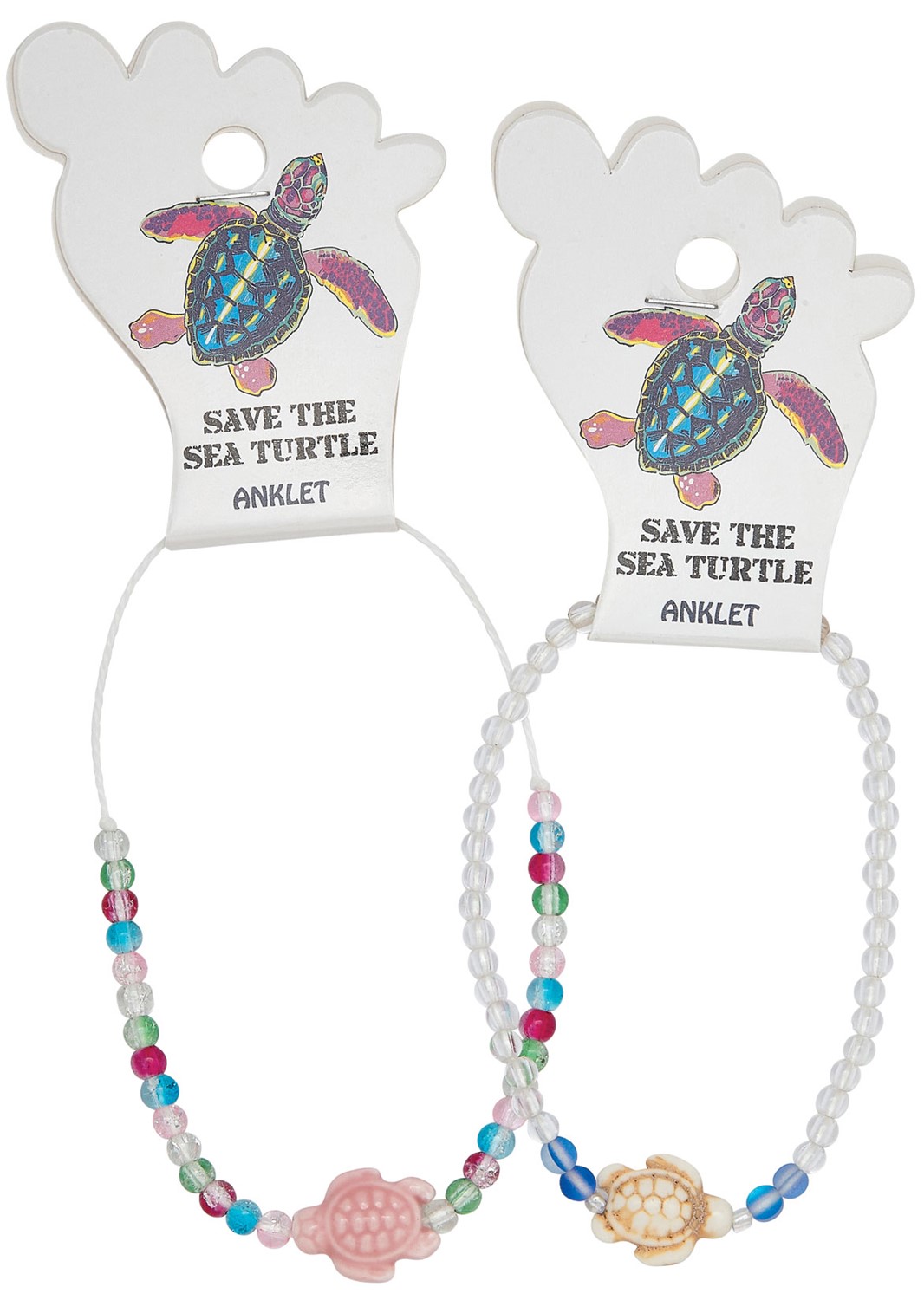 Colored Bead With Howlite Turtle Assorted Anklet AK0600
