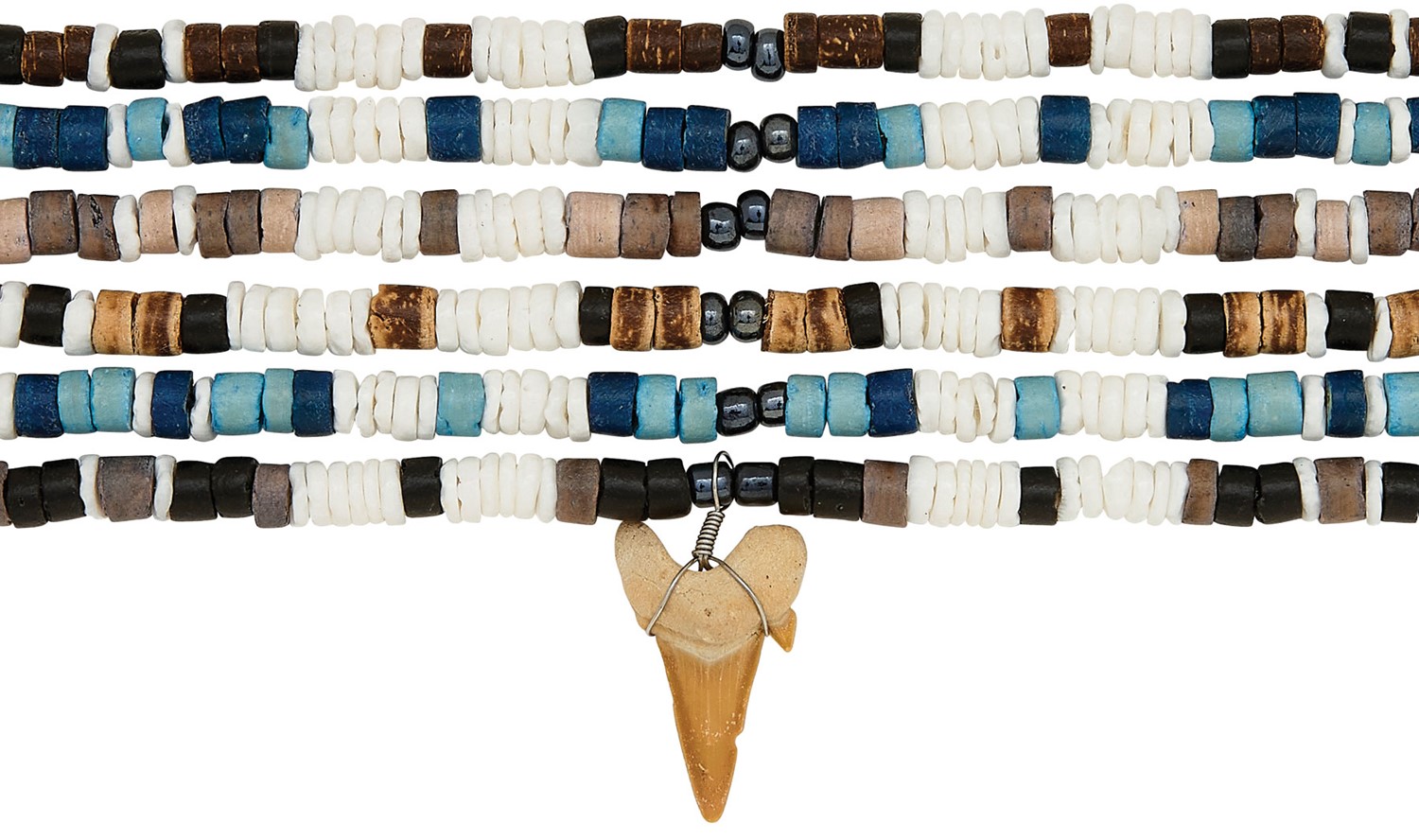 Litob With Dyed Coco Shark Tooth Necklace Assorted ZNK5513