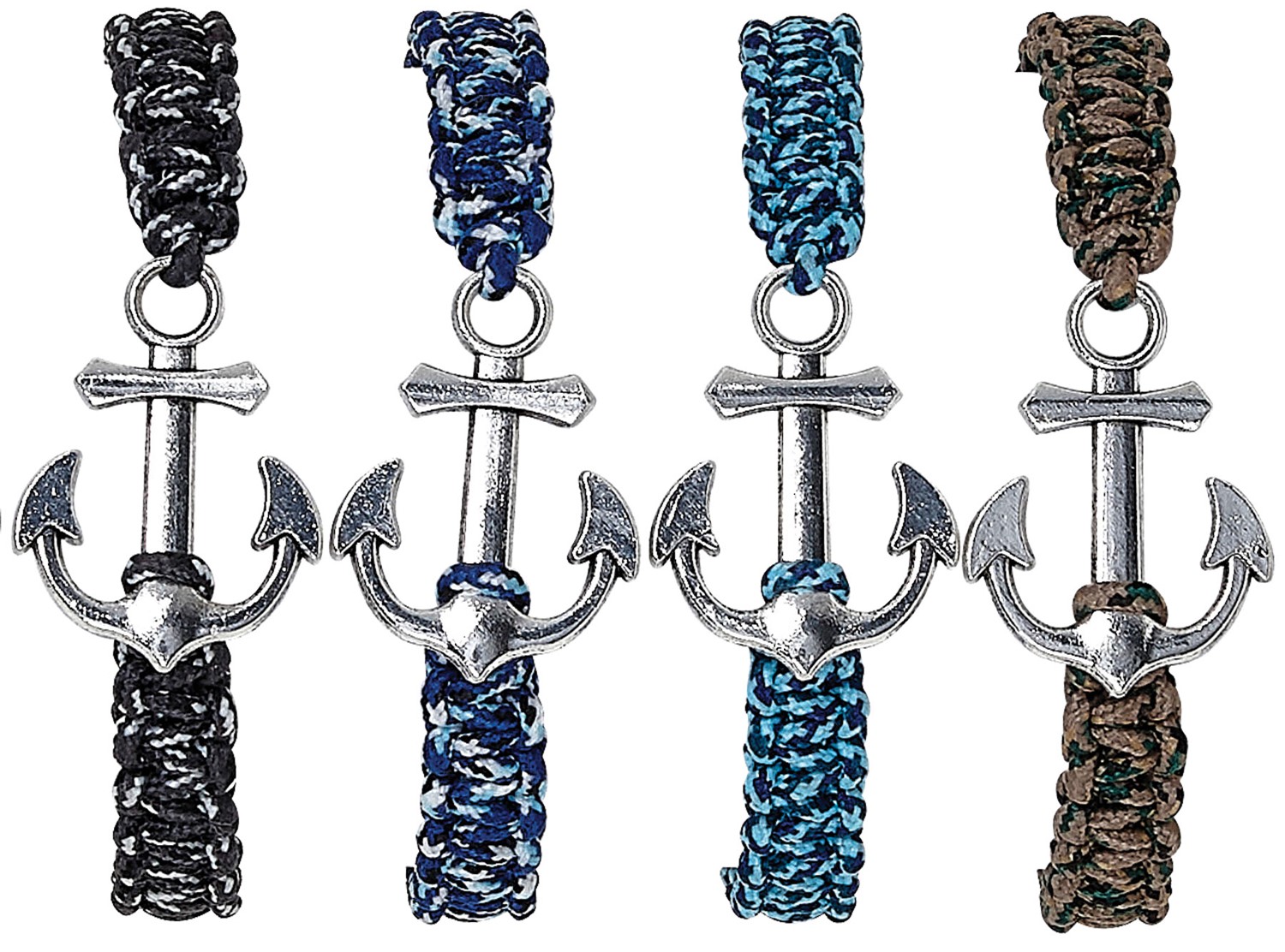 Anchor Pendant On Paracord Slide Knot Bracelet Assorted ZBR0907-AN