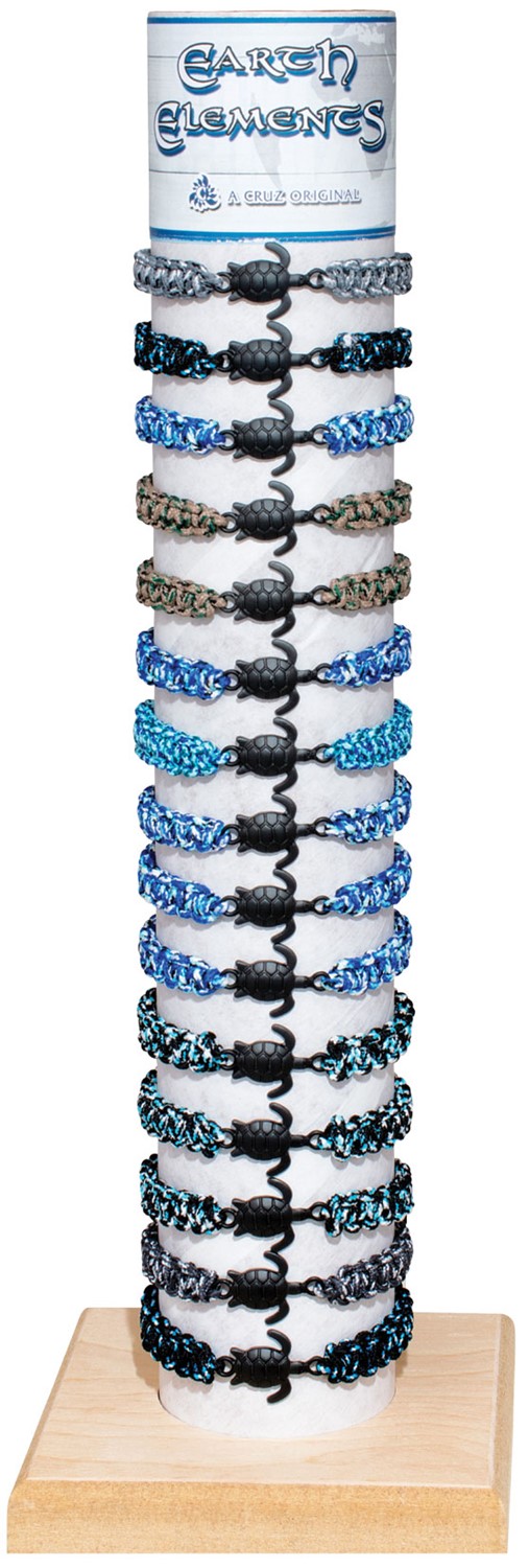 Turtle Pendant On Paracord Slide Knot Bracelet Assorted With Tube & Base ZBR0907-TU-TUBE