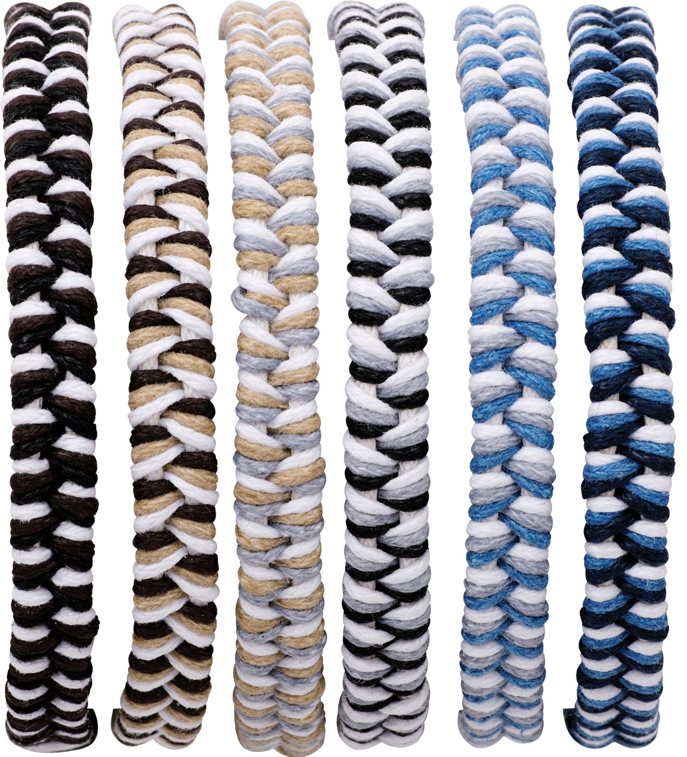 Twist Weave Braided Adjustable Slide-Knot Bracelet (B) Assorted ZBR0930-B