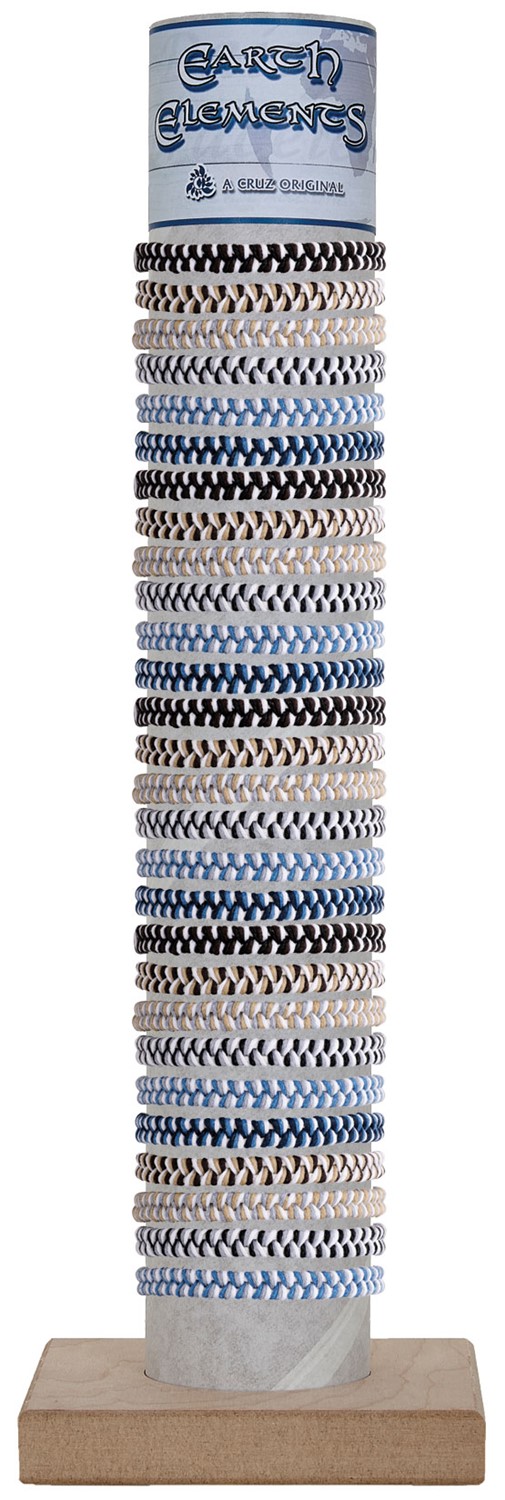 Twist Weave Braided Adj Slide-Knot Bracelet (B) Assorted With Tube & Base ZBR0930-B-TUBE