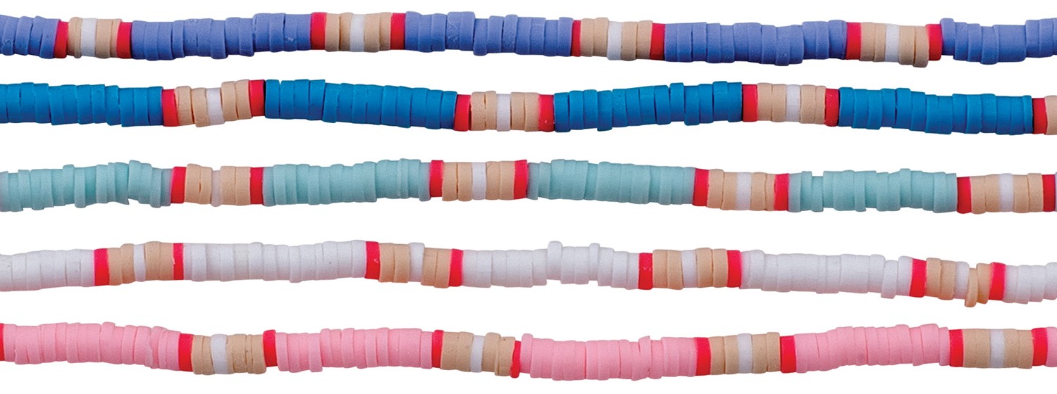 Block Pattern Fimo Bead Necklace Assorted NK1771