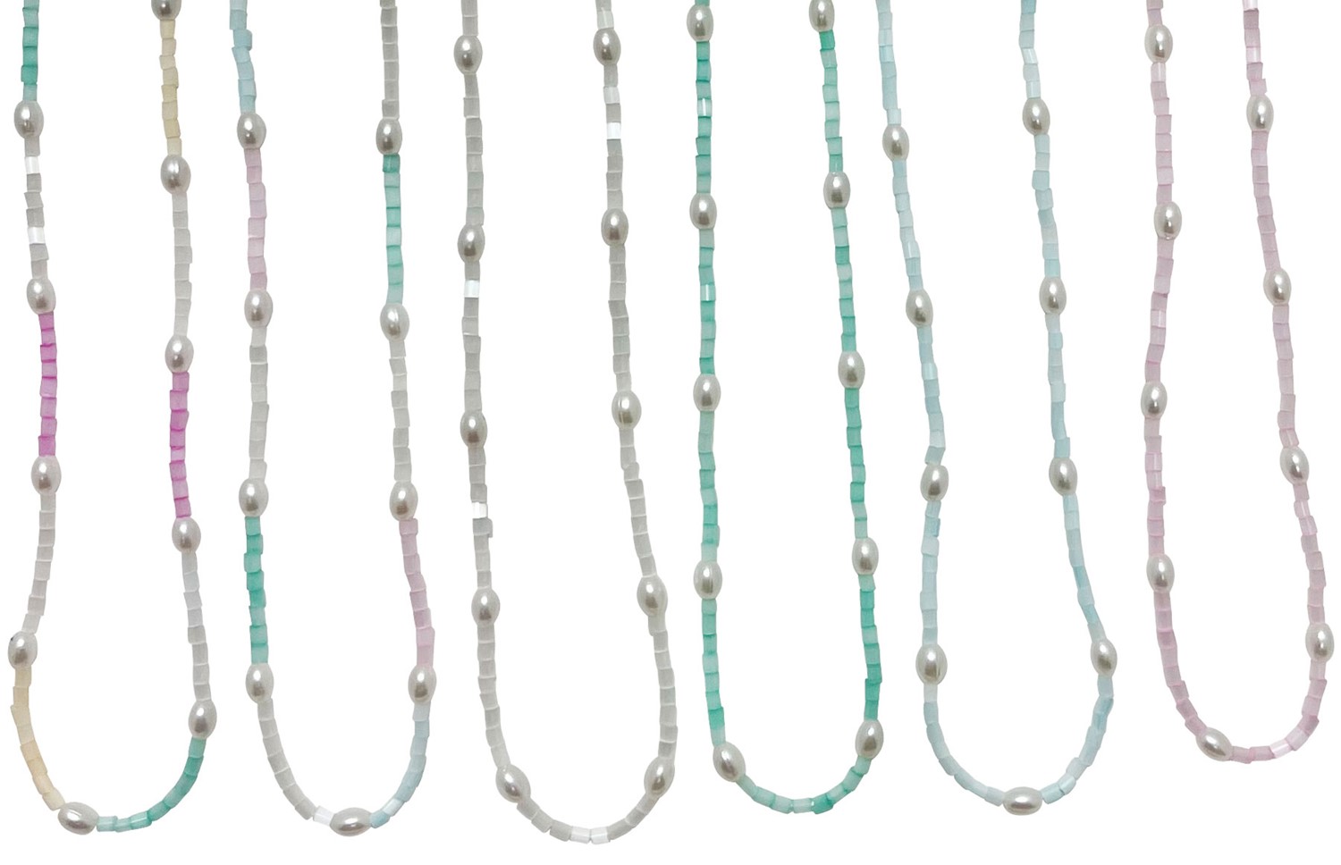Tube Bead with Oval Pearl Anklet Assorted AK1838