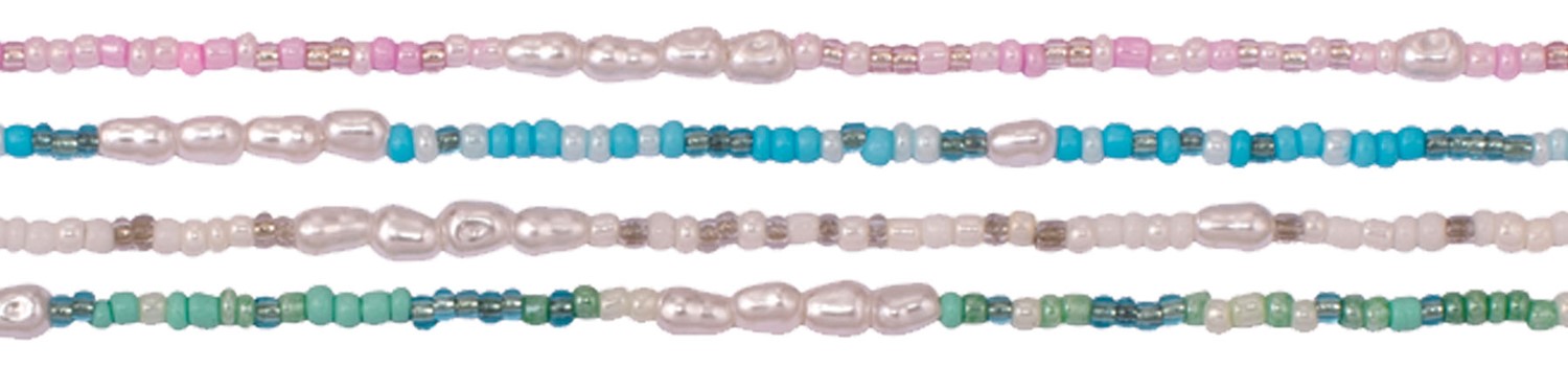 Colored Bead with Rice Pearl Anklet Assorted AK1840