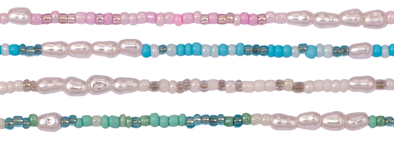 Colored Bead with Rice Pearl Necklace Assorted NK1840