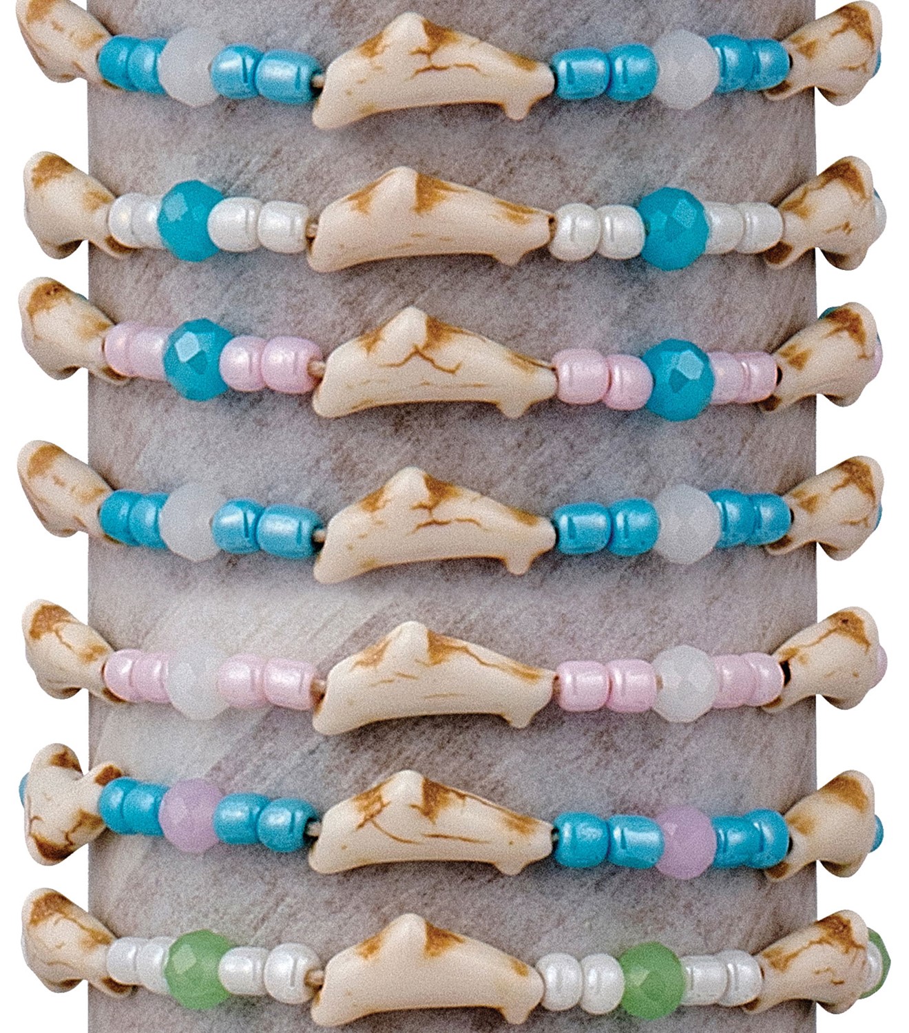 Howlite Dolphin on Beaded Bracelet Slide Knot Bracelet Assorted BR0721-DN