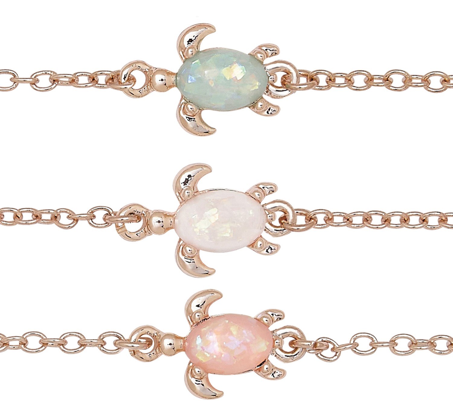 Resin Gold Sparkle Finish Turtle Pendant Bracelet BR2666