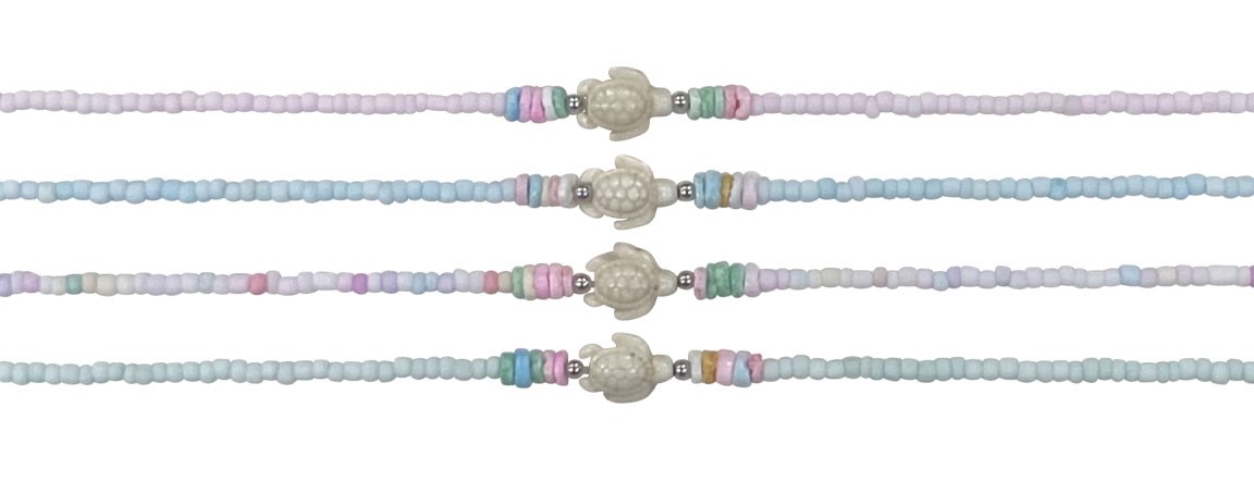 Dyed Litob With Howlite Turtle Pendant Necklace Assorted NK1843